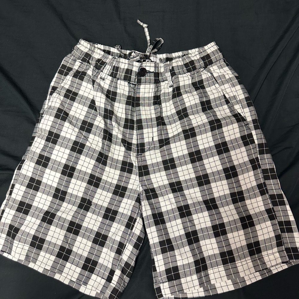 Obey checkerboard drawstring/button shorts